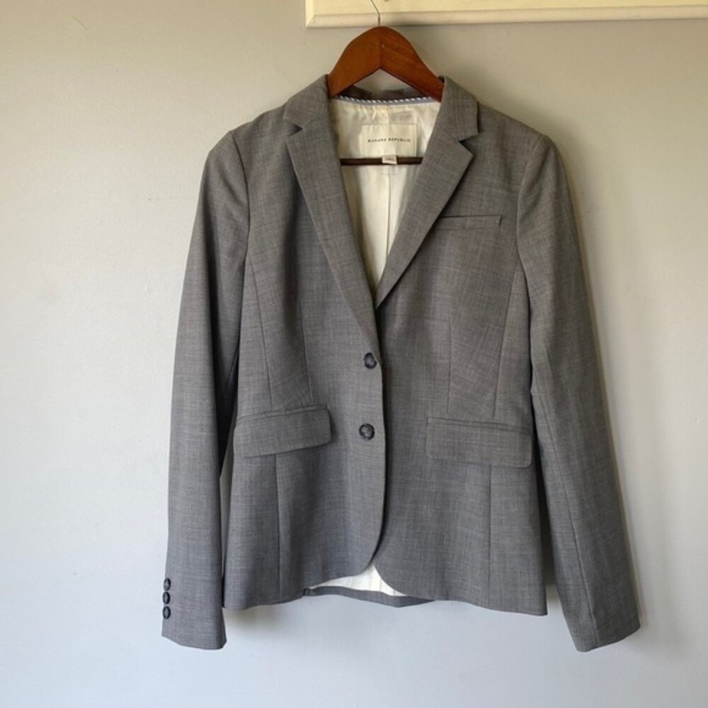 Banana Republic classic wool blend grey blazer